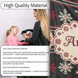 Cute Nordic Snowflake Christmas Tree Pattern Winter Seamless Pattern  Personalised Custom Name Super Soft Fleece Blanket Bed Sofa Throw