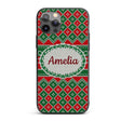 Cute Green Red Knitted Gift Box Nordic Christmas Custom Name Protective Phone Case Mobile Cover Durable Everyday Smartphone Shock Resistant