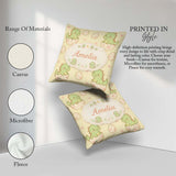 Custom Name Cute Baby Dinosaur Egg Cartoon Animal Pattern Cute Square Filled Cushion Throw Pillow Sofa Bed Home Decor Zip Washable UK Made