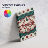 Personalised Name Cute Festive Knitted Custom  Modern Room Accent Elegant Feature Canvas Wall Art Print Decor Picture Ready to Hang