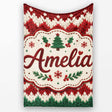 Cute Handmade Wool Knit Red Green White Cozy Seamless Pattern Lovely  Personalised Custom Name Super Soft Fleece Blanket Bed Sofa Throw