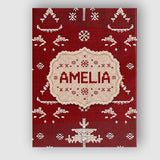 Personalised Name Cute Nordic Knitted Custom Modern Room Accent Creative Decorator Style Canvas Wall Art Print Decor Picture Ready to Hang
