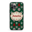 Cute Green Knitted Christmas Tree Printed Design Custom Name Protective Phone Case Mobile Cover Durable Everyday Smartphone Shock Resistant