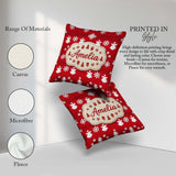 Custom Name Red Knitted Christmas Tree Snowflake Nordic Seamless Square Filled Cushion Throw Pillow Sofa Bed Home Decor Zip Washable UK Made