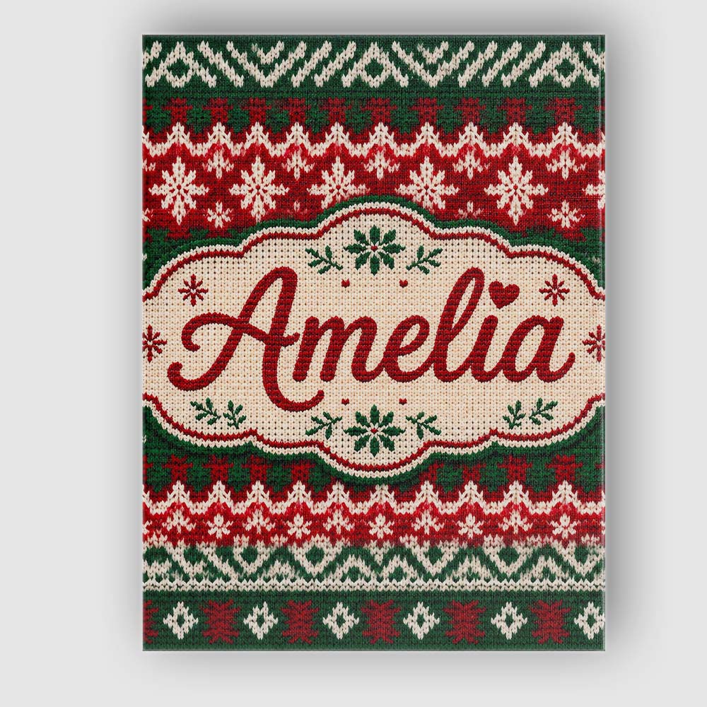 Personalised Name Cute Traditional Red Custom  Modern Room Accent Elegant Feature Canvas Wall Art Print Decor Picture Ready to Hang