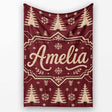 Cute Red Knit Texture Abstract Festive Seamless Pattern Lovely  Personalised Custom Name Super Soft Fleece Blanket Bed Sofa Throw