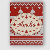 Personalised Name Cute Red White Nordic Custom  Modern Room Accent Elegant Feature Canvas Wall Art Print Decor Picture Ready to Hang