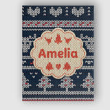 Personalised Name Cute Blue Nordic Snowflake Custom Bespoke  Contemporary Display Canvas Wall Art Print Decor Picture Ready to Hang