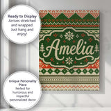Personalised Name Cute Green Beige Nordic Custom  Unique Gift Idea Elegant Feature Canvas Wall Art Print Decor Picture Ready to Hang