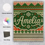 Personalised Name Cute Green Beige Nordic Custom  Unique Gift Idea Elegant Feature Canvas Wall Art Print Decor Picture Ready to Hang