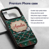 Cute Green Nordic Llama Alpaca Winter Christmas Custom Name Protective Phone Case Mobile Cover Durable Everyday Smartphone Shock Resistant