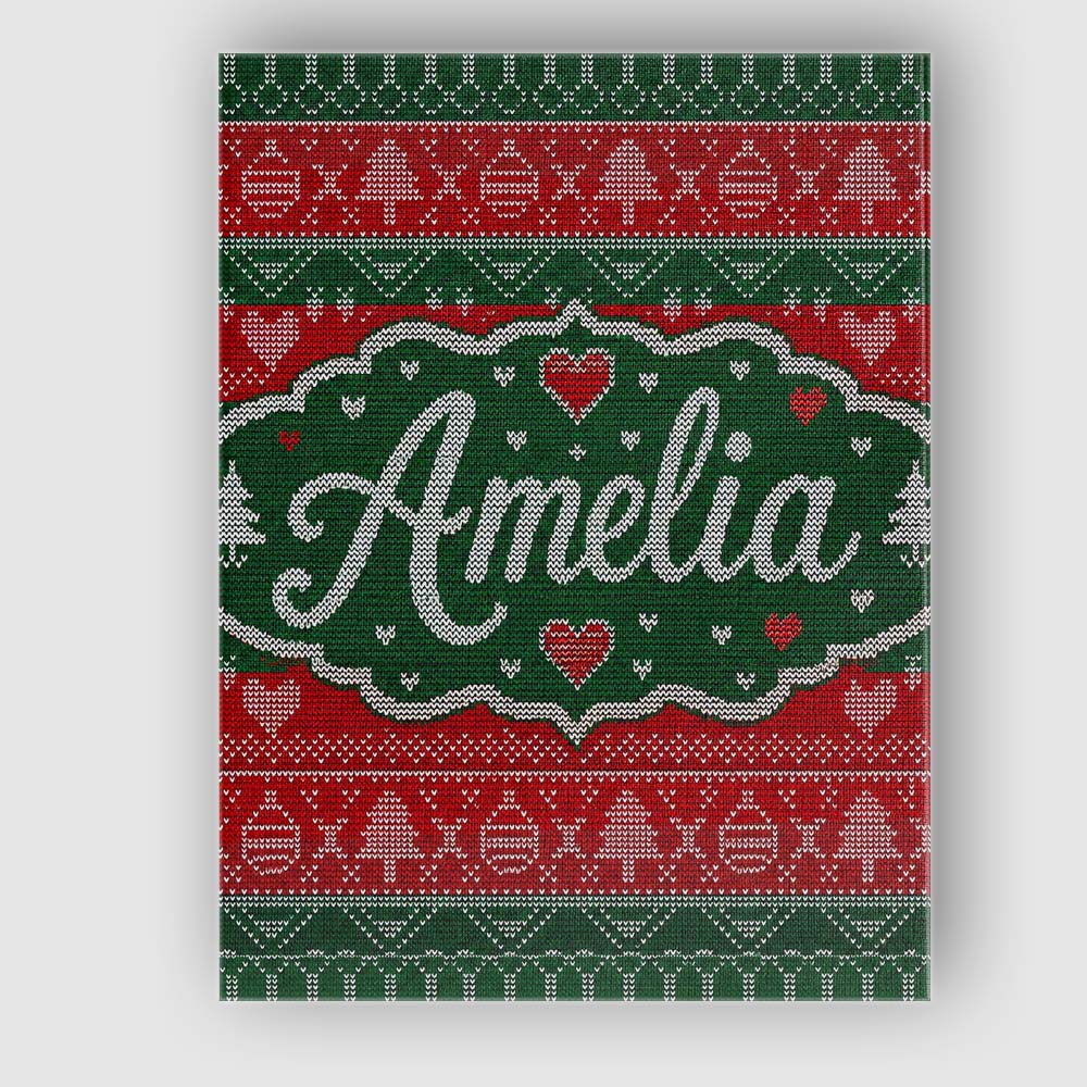 Personalised Name Classic Nordic Christmas Custom  Unique Gift Idea Elegant Feature Canvas Wall Art Print Decor Picture Ready to Hang