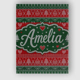 Personalised Name Classic Nordic Christmas Custom  Unique Gift Idea Elegant Feature Canvas Wall Art Print Decor Picture Ready to Hang