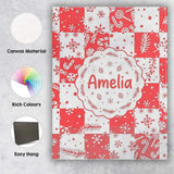 Personalised Name Festive Candy Cane Custom Premium Decorative Design Modern Room Accent Canvas Wall Art Print Decor Picture Ready to Hang