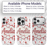 Cute Santa Claus Watercolor Gift Printed Design Custom Name Protective Phone Case Mobile Cover Durable Everyday Smartphone Shock Resistant