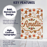Personalised Name Gingerbread Cookies Custom Modern Room Accent Creative Decorator Style Canvas Wall Art Print Decor Picture Ready to Hang