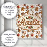 Personalised Name Gingerbread Cookies Custom Modern Room Accent Creative Decorator Style Canvas Wall Art Print Decor Picture Ready to Hang