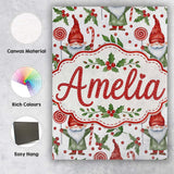 Personalised Name Watercolor Christmas Custom  Modern Room Accent Elegant Feature Canvas Wall Art Print Decor Picture Ready to Hang