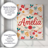 Personalised Name Cute Gingerbread Cookies Custom  Unique Gift Idea Elegant Feature Canvas Wall Art Print Decor Picture Ready to Hang