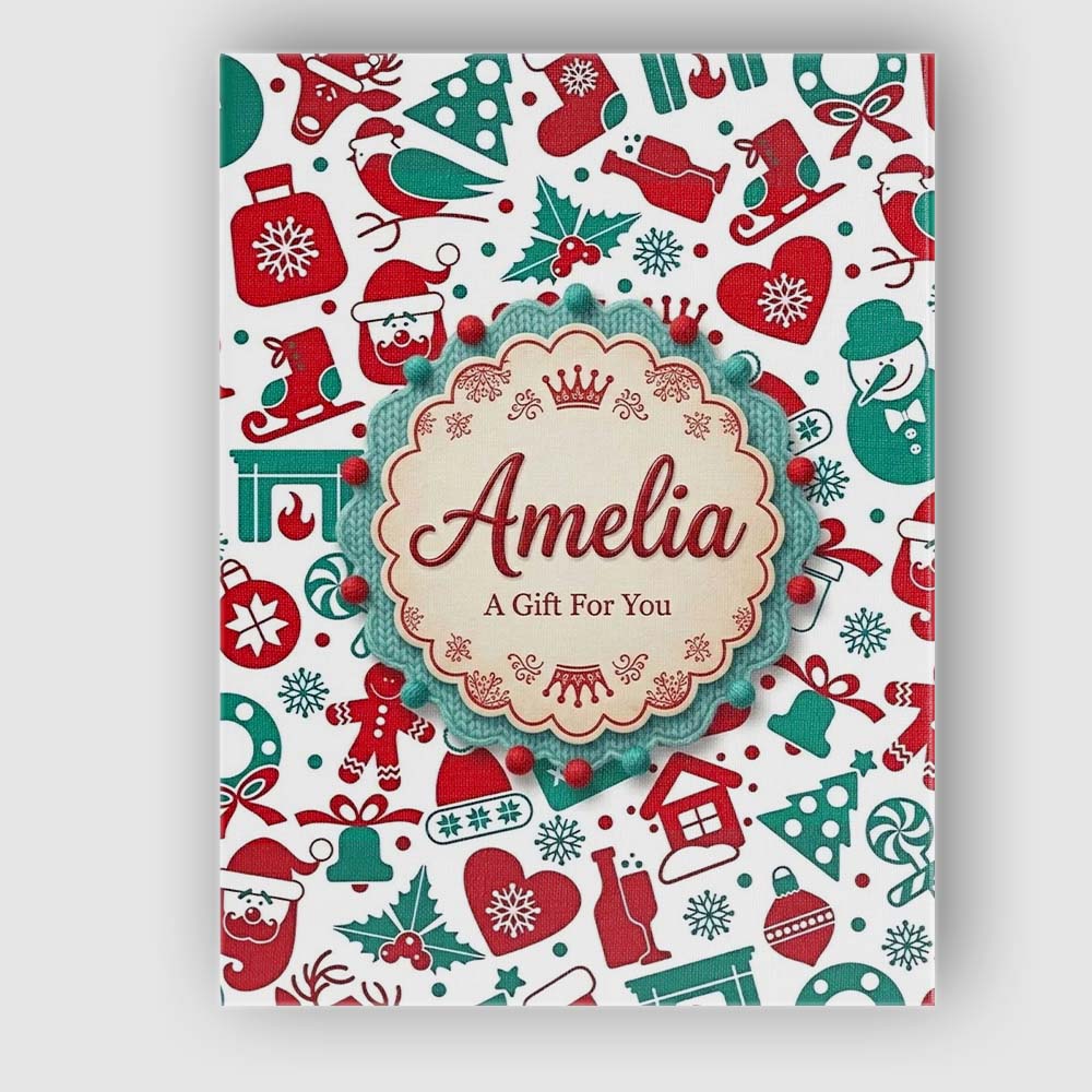 Personalised Name Festive Christmas Santa Custom  Unique Gift Idea Elegant Feature Canvas Wall Art Print Decor Picture Ready to Hang