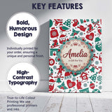 Personalised Name Festive Christmas Santa Custom  Unique Gift Idea Elegant Feature Canvas Wall Art Print Decor Picture Ready to Hang
