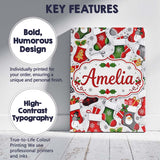 Personalised Name Christmas Stockings Gifts Custom  Bespoke Interior Contemporary Canvas Wall Art Print Decor Picture Ready to Hang