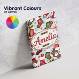 Personalised Name Christmas Stockings Gifts Custom  Bespoke Interior Contemporary Canvas Wall Art Print Decor Picture Ready to Hang
