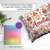Custom Name Cute Christmas Gnome Candy Cane Gingerbread Seamless Square Filled Cushion Throw Pillow Sofa Bed Home Decor Zip Washable UK Made