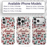 Festive Christmas Santa Gift Snowman Seamless Custom Name Protective Phone Case Mobile Cover Durable Everyday Smartphone Shock Resistant
