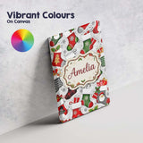 Personalised Name Christmas Stockings Gifts Custom  Bespoke Interior Contemporary Canvas Wall Art Print Decor Picture Ready to Hang