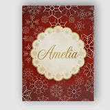 Personalised Name Elegant Gold Snowflake Custom  Interior Decorative Contemporary Canvas Wall Art Print Decor Picture Ready to Hang