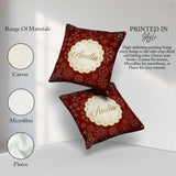 Custom Name Elegant Gold Snowflake Background Christmas Seamless Square Filled Cushion Throw Pillow Sofa Bed Home Decor Zip Washable UK Made