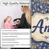 Blue Galaxy Gold Stars Glitter Christmas Seamless Pattern Lovely  Personalised Custom Name Super Soft Fleece Blanket Bed Sofa Throw