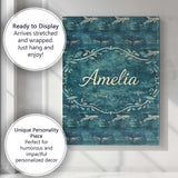 Personalised Name Dark Ocean Whale Seamless Pattern Deep Sea Marine Custom Canvas Wall Art Print Decor Picture Ready to Hang