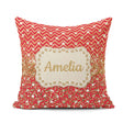 Custom Name Red Gold Chevron Leopard Glitter Christmas Seamless Square Filled Cushion Throw Pillow Sofa Bed Home Decor Zip Washable UK Made