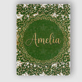 Personalised Name Green Leopard Gold Custom Premium Decorative Design Modern Room Accent Canvas Wall Art Print Decor Picture Ready to Hang