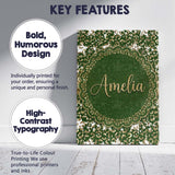Personalised Name Green Leopard Gold Custom Premium Decorative Design Modern Room Accent Canvas Wall Art Print Decor Picture Ready to Hang