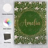 Personalised Name Green Leopard Gold Custom Premium Decorative Design Modern Room Accent Canvas Wall Art Print Decor Picture Ready to Hang