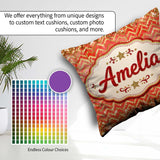 Custom Name Gold Glitter Chevron Festive Seamless Pattern Lovely Square Filled Cushion Throw Pillow Sofa Bed Home Decor Zip Washable UK Made