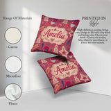 Custom Name Watercolor Christmas Cookies Candy Festive Seamless Square Filled Cushion Throw Pillow Sofa Bed Home Decor Zip Washable UK Made