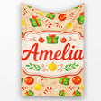 Christmas Gifts Candy Cane Baubles Festive Seamless Pattern Lovely  Personalised Custom Name Super Soft Fleece Blanket Bed Sofa Throw