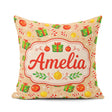 Custom Name Christmas Gifts Candy Cane Baubles Festive Seamless Square Filled Cushion Throw Pillow Sofa Bed Home Decor Zip Washable UK Made