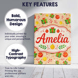 Personalised Name Christmas Gifts Candy Custom  Modern Room Accent Elegant Feature Canvas Wall Art Print Decor Picture Ready to Hang