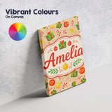 Personalised Name Christmas Gifts Candy Custom  Modern Room Accent Elegant Feature Canvas Wall Art Print Decor Picture Ready to Hang