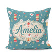 Custom Name Cute Tea Dessert Strawberry Macaron Seamless Pattern Square Filled Cushion Throw Pillow Sofa Bed Home Decor Zip Washable UK Made