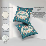 Custom Name Cute Tea Dessert Strawberry Macaron Seamless Pattern Square Filled Cushion Throw Pillow Sofa Bed Home Decor Zip Washable UK Made