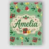 Personalised Name Christmas Gifts Candy Custom  Modern Room Accent Elegant Feature Canvas Wall Art Print Decor Picture Ready to Hang