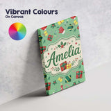 Personalised Name Christmas Gifts Candy Custom  Modern Room Accent Elegant Feature Canvas Wall Art Print Decor Picture Ready to Hang
