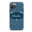Light Blue Whale Seamless Pattern Cute Marine Custom Name Protective Phone Case Mobile Cover Durable Everyday Smartphone Shock Resistant