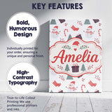 Personalised Name Cute Snowman Christmas Custom  Unique Gift Idea Elegant Feature Canvas Wall Art Print Decor Picture Ready to Hang